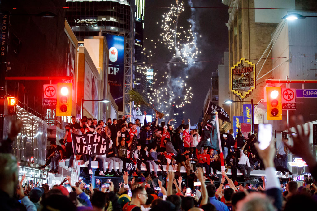 Toronto Fans Cheer On The Raptors At ’Jurassic Park’ For Game Six Of The NBA Finals