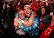 Toronto Fans Crowd ’Jurassic Park’ To Watch The Raptors Play For The NBA Championship